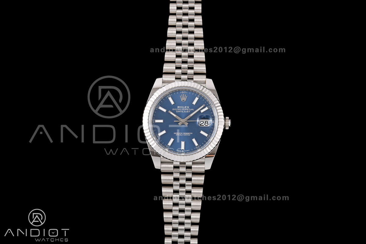 DateJust 41 126334 RWF 1:1 Best Edition Blue Stick Dial on Jubilee Bracelet JH3235 (Free Sprung)
